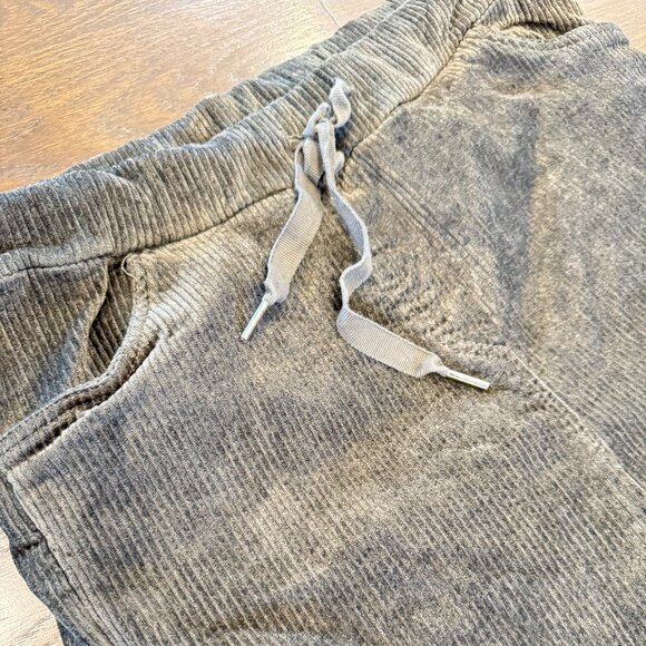 Corduroy Moss Green Drawstring Jogger Pants Italy - Picture 3 of 11